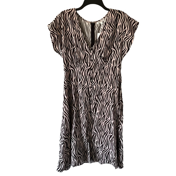 Society + Stitch Dresses & Skirts - SOCIETY + STITCH Women's size L Zebra Print Midi Light Dress Party Cocktail